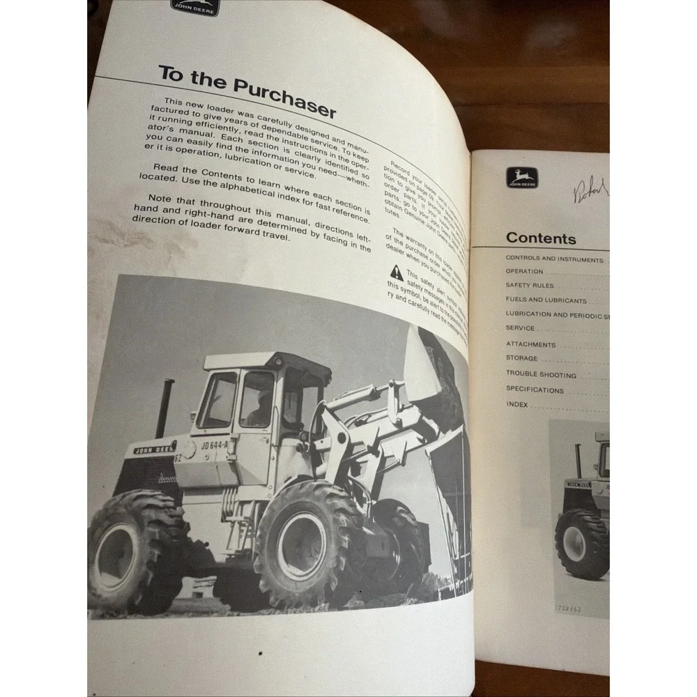 John Deere 644-A Loader OM-T41431 Issue D3 Operator's Manual